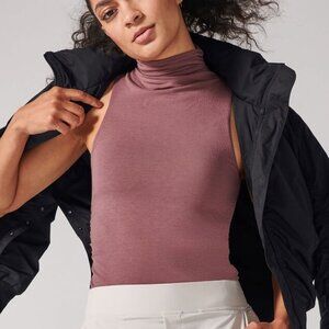 ATHLETA Essence Mock Neck Support Tank Tawny Rose XL NWT